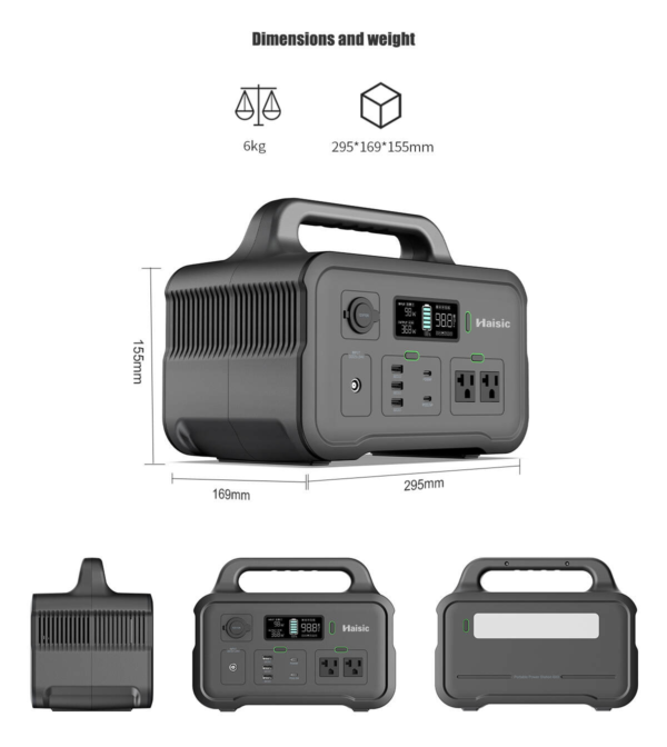 Przenośna stacja zasilania i inwerter w jednym Haisic HS600 0,6kWh - Image 7